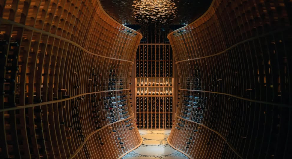 curved wine racking