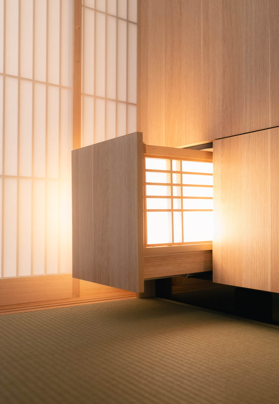 shoji bedside table light