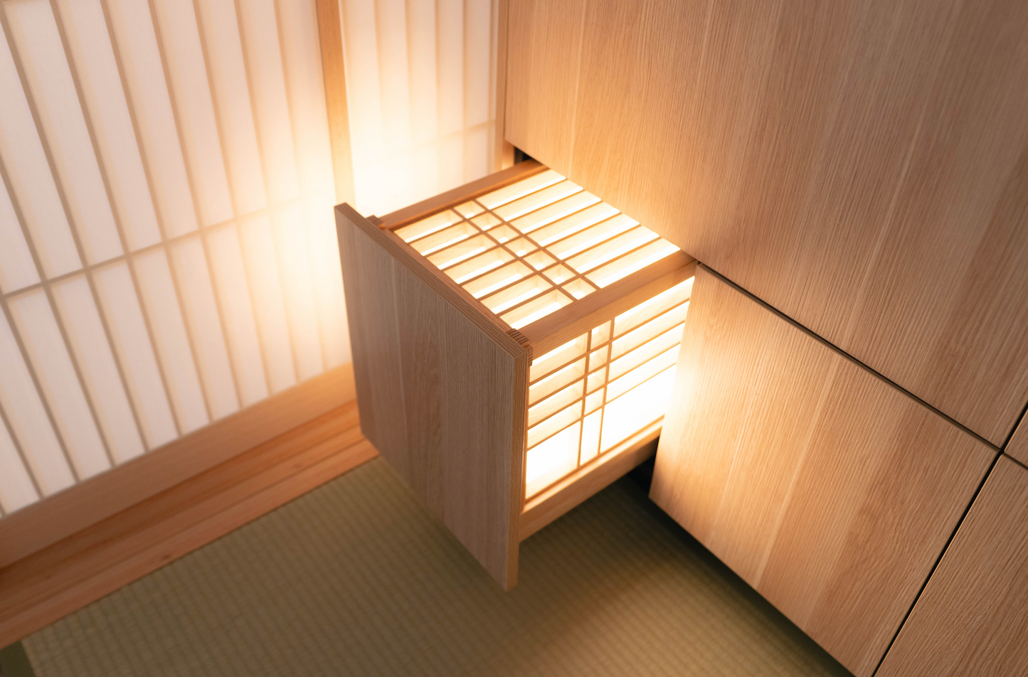 shoji bedside table light