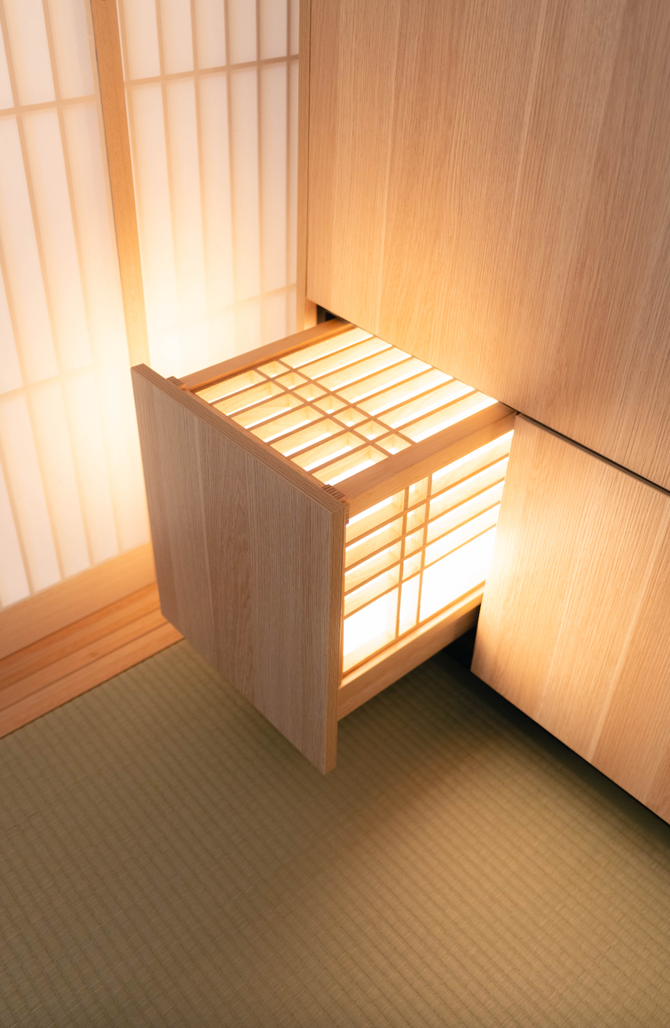 shoji bedside table light