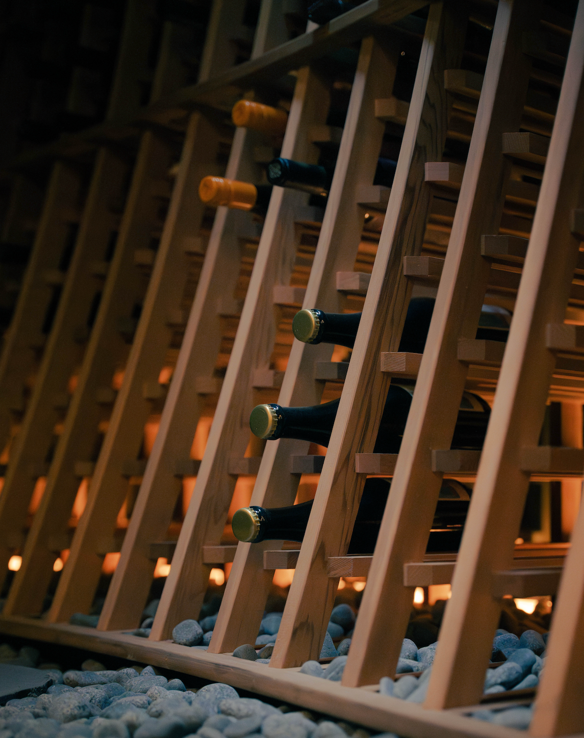 curved wine racking