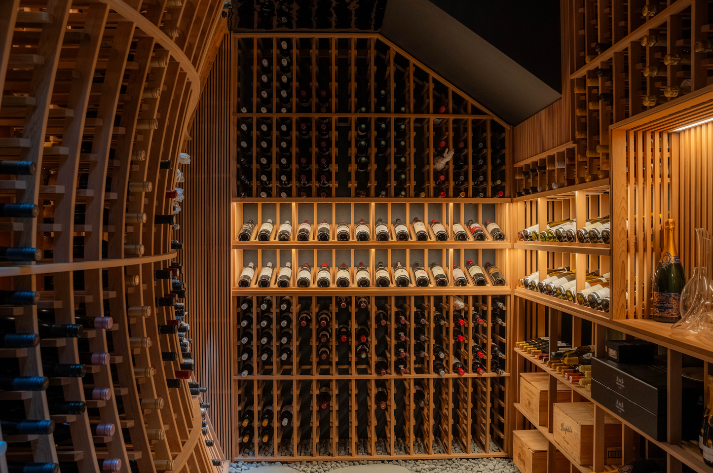 curved wine racking