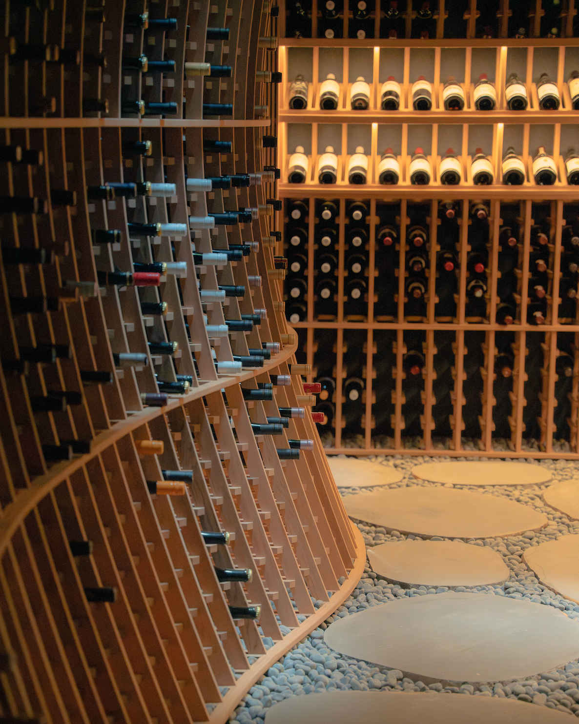 curved wine racking