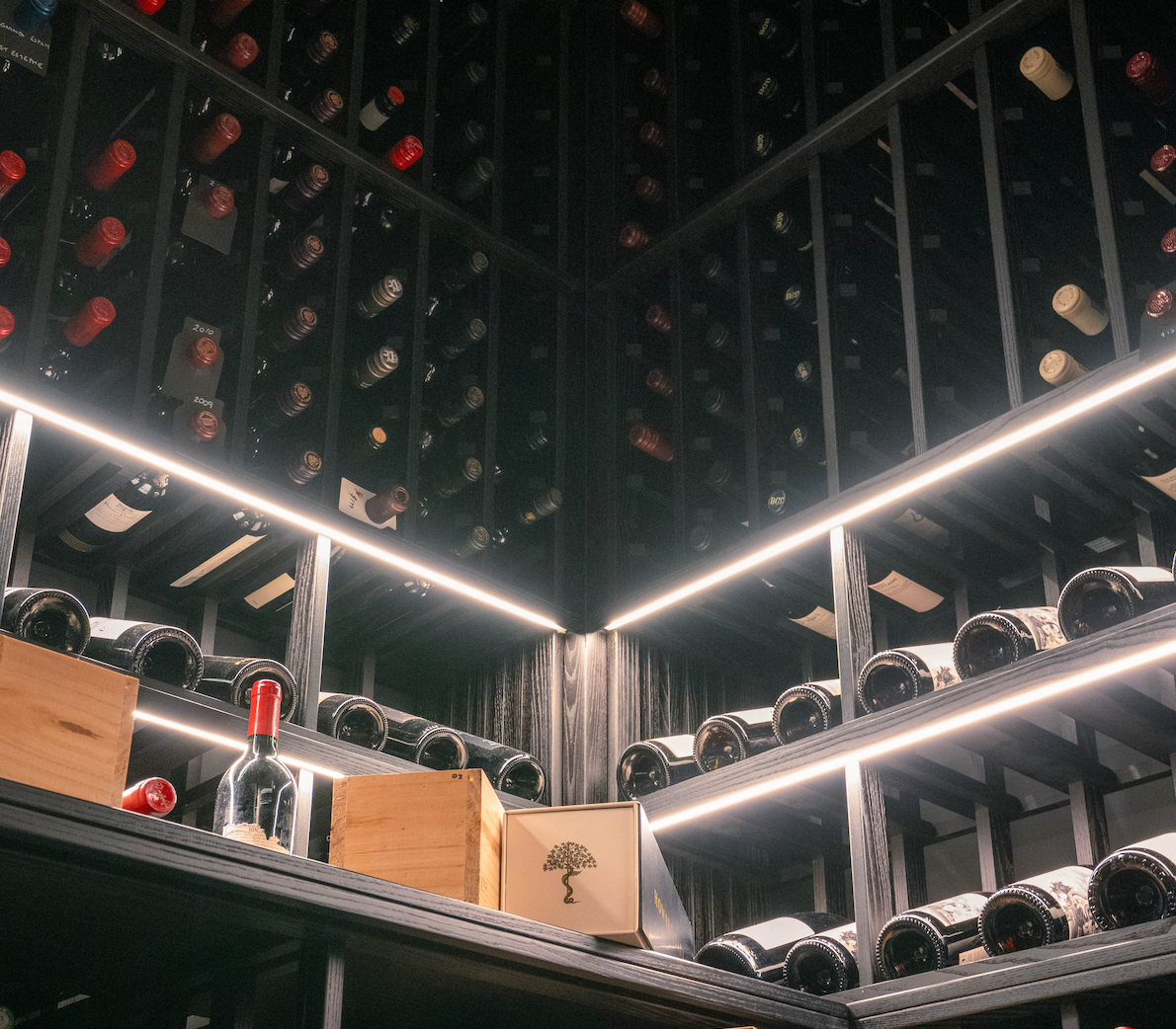 custom stained racking