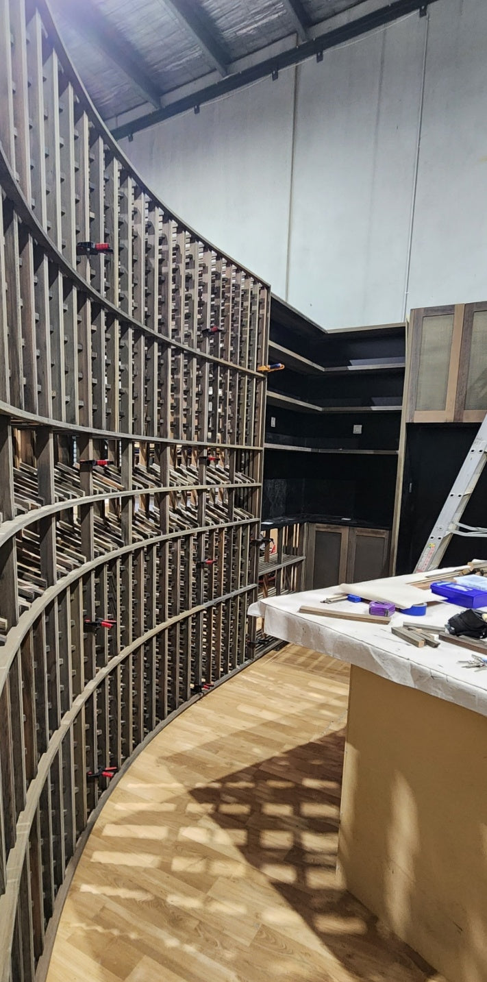 custom aged-cedar racking