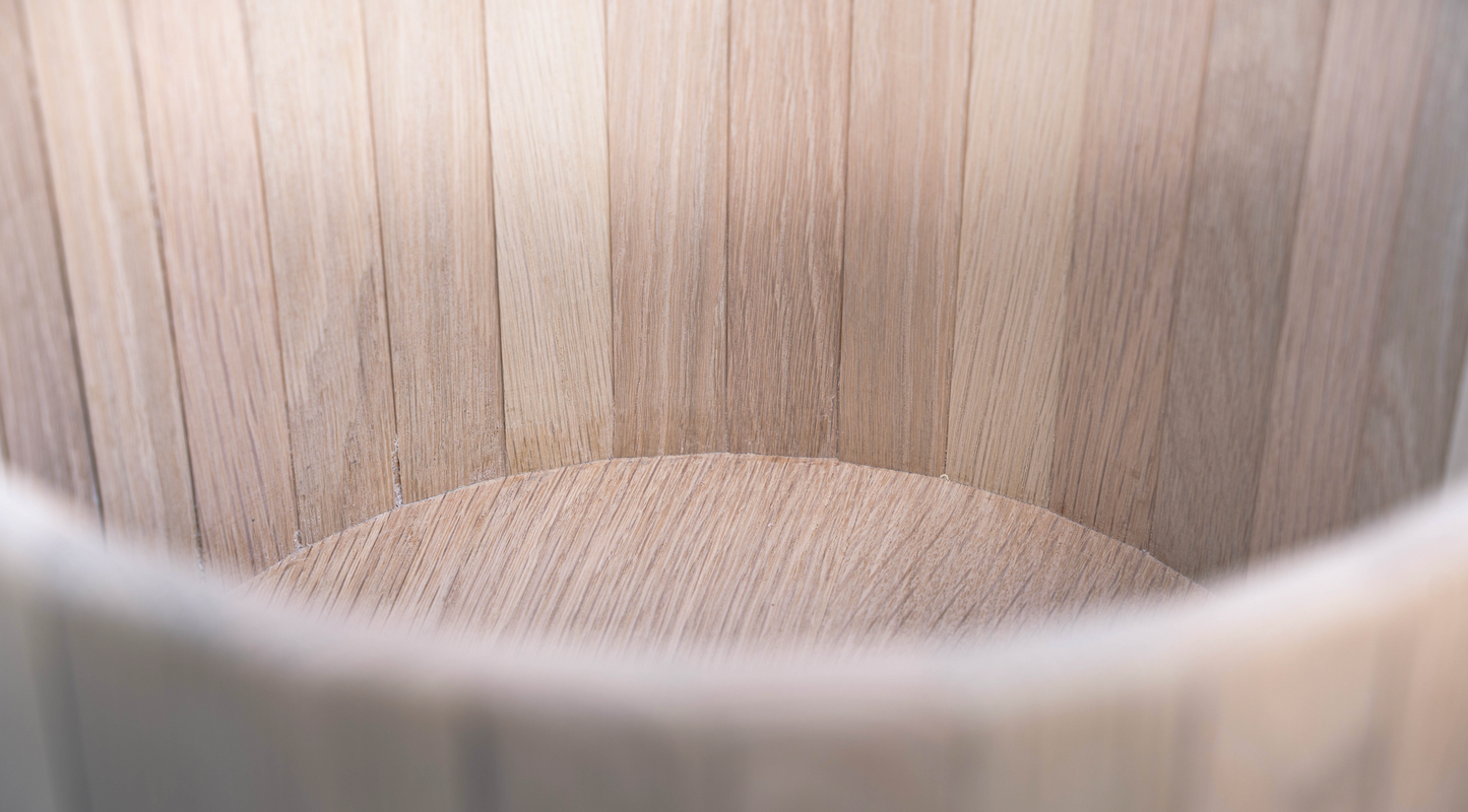 oak pedestal basin