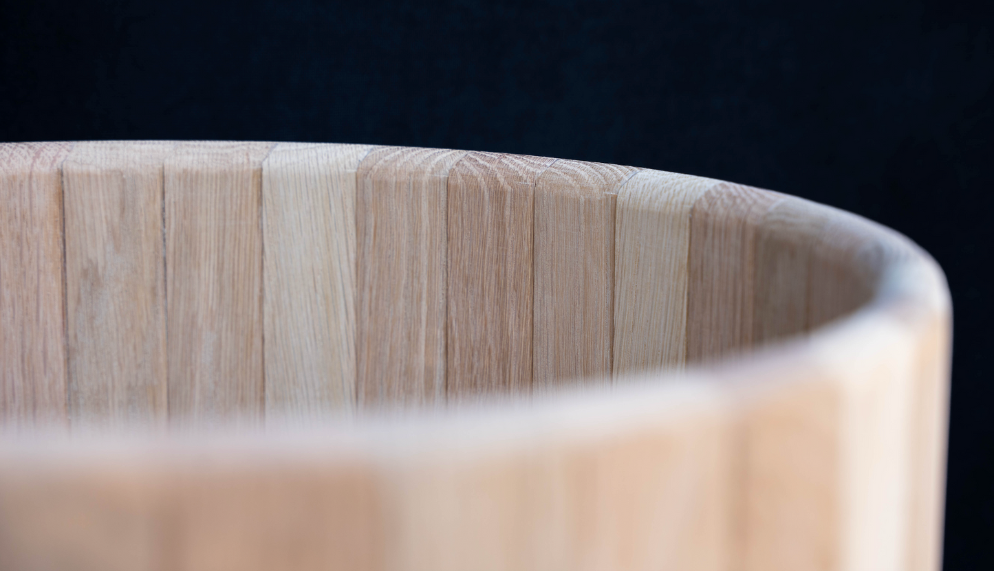 oak pedestal basin