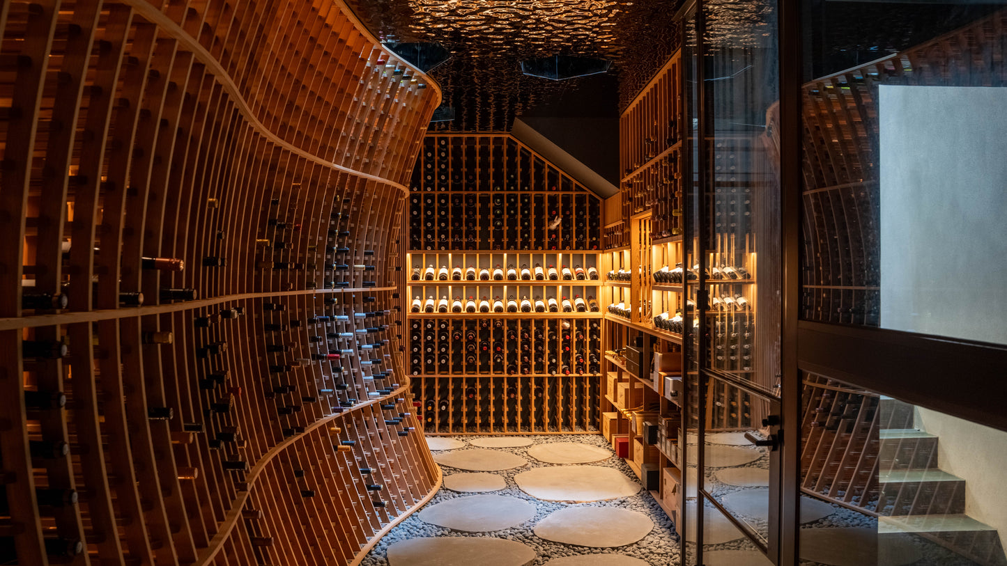 curved wine racking